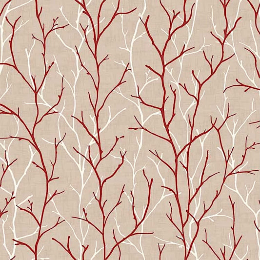 Nature Rouge FR Satin Weave Curtaining